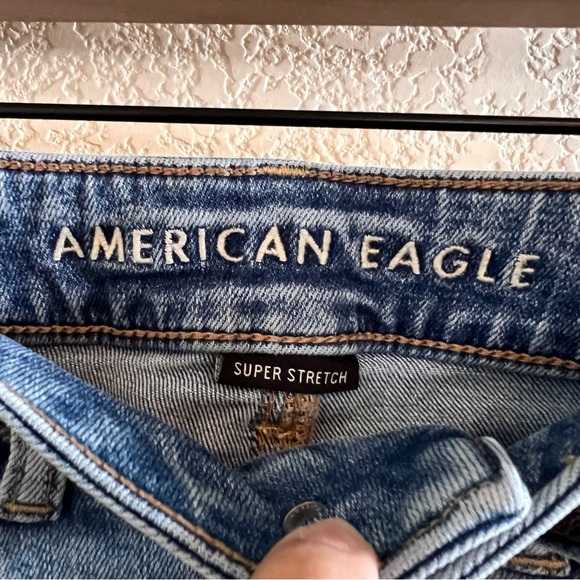 American Eagle Super Stretch High Rise Mini Distressed Skirt Size 0 - Picture 7 of 8